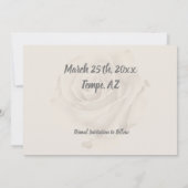 Save the date | Romantische witte rustieke Rozen Aankondiging (Achterkant)