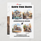 Save The Date Rome destination mariage attractions touristiques (Devant / Derrière)