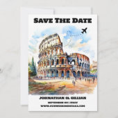 Save The Date Rome destination mariage enregistrer la date moder (Devant)