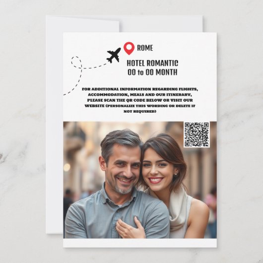 Save The Date Rome destination mariage enregistrer la date moder (Dos)