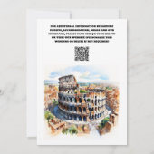 Save The Date Rome mariage aquarelle attractions photo (Dos)