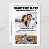 Save The Date Rome mariage aquarelle attractions photo (Devant / Derrière)