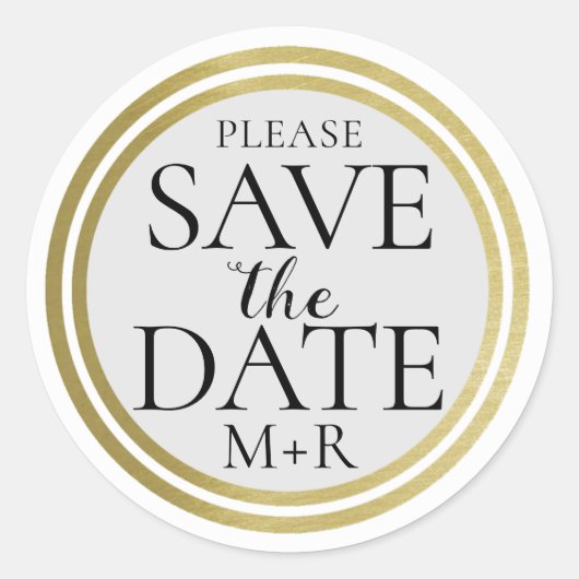 Save the date ronde sticker (Voorkant)