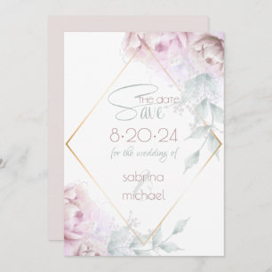 Save the date   Roos Blush Cream Waterverf Peony