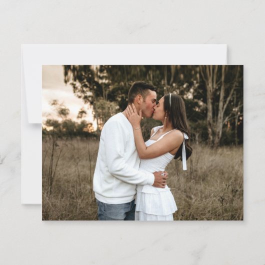 Save The Date Rose à thé rayé aquarelle orange mariage photo (Dos)