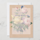 Save The Date Rose anglais Mariage de jardin SAVE la date (Dos)