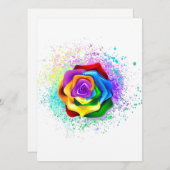 Save The Date Rose arc-en-ciel coloré (Devant / Derrière)