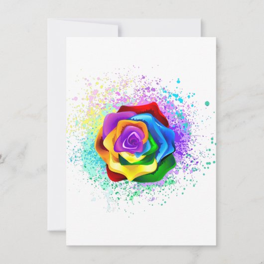 Save The Date Rose arc-en-ciel coloré (Devant)