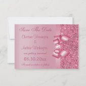 Save The Date Rose avec Sequins Imprimés Nœud & Diamant Save the (Dos)