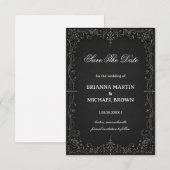 Save The Date Rose Baroque Monochrome (Devant / Derrière)