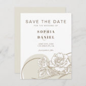 Save The Date Rose blanc et beige (Devant / Derrière)