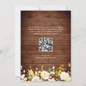 Save The Date Rose blanc Lanterne Rustique Bois Mariage code QR (Dos)