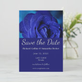 Save The Date Rose Bleu Design Mariage Enregistrer La Date (Debout devant)