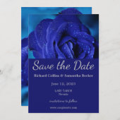 Save The Date Rose Bleu Design Mariage Enregistrer La Date (Devant / Derrière)