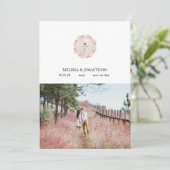 Save The Date Rose Blush Magnolia Floral Ajouter Image Enregistr (Debout devant)