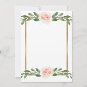 Save The Date Rose Blush Romantique Floral Élégant Script Or (Dos)