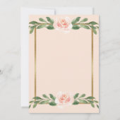Save The Date Rose Blush Romantique Floral Élégant Script vert (Dos)