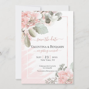Save The Date Rose boho chic mariage chic floral floral noir