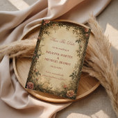 Save The Date Rose Botanique Vintage