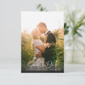 Save The Date Rose Bourgogne Gold Aquarelle Fleurs Feuilles Phot (Debout devant)