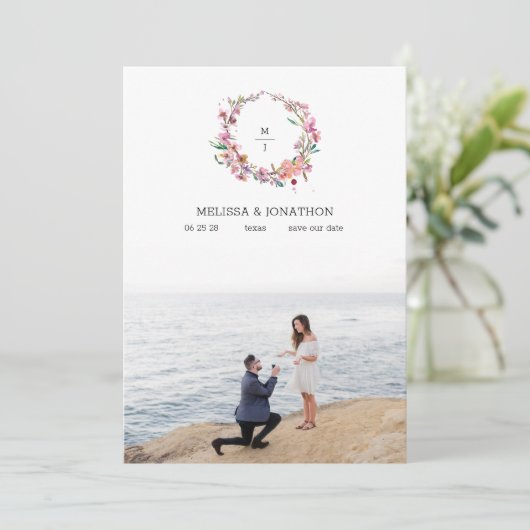 Save The Date Rose Cherry Blossom Floral Image Enregistrer La Da (Debout devant)