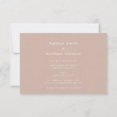 Save The Date Rose clair moderne photo Élégant Mariage de script (Dos)