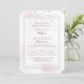 Save The Date Rose corail Aquarelle Pewlow Branch (Debout devant)