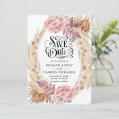 Save The Date Rose de laiton Pampas Mariage violet (Debout devant)