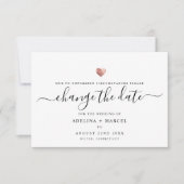 Save The Date Rose de script minimal moderne Gold CHANGER LA DAT (Devant)