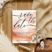 Save The Date Rose de signature moderne Mariage d'aquarelle or