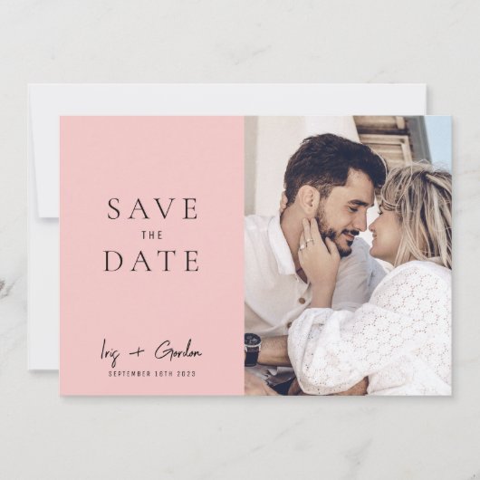 Save The Date Rose Destination Mariage Photo Enregistrer La Cart (Devant)