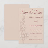 Save The Date Rose du désert – Dune & Bloom Mariage (Devant / Derrière)
