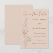 Save The Date Rose du désert – Dune & Bloom Mariage (Devant / Derrière)