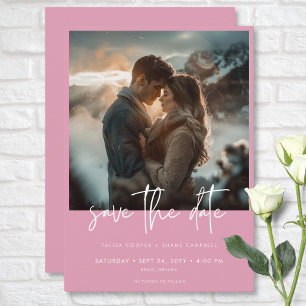 Save The Date Rose Dusty minima rose moderne Mariage photo