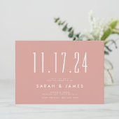 Save The Date Rose Dusty Moderne Simple Enregistrer La Date (Debout devant)