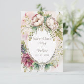 Save The Date Rose Élégant Romantique Rustique (Debout devant)