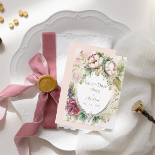 Save The Date Rose Élégant Romantique Rustique