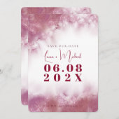 Save The Date Rose en aquarelle dorée personnalisée simple (Devant / Derrière)