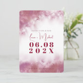 Save The Date Rose en aquarelle dorée personnalisée simple (Debout devant)