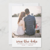 Save The Date Rose en cuivre Chic Faux avec points Photo (Devant)