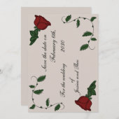 Save The Date Rose enregistrer la date (Devant / Derrière)