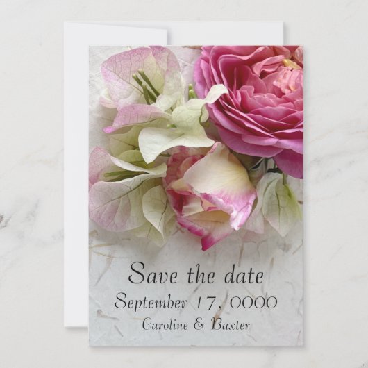 Save The Date Rose et bougainvilliers (Devant)