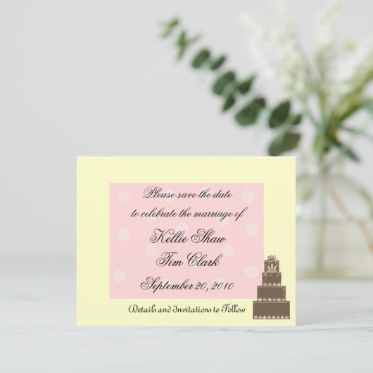 Save The Date Rose et chocolat Enregistrer la date (Debout devant)