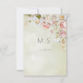 Save The Date Rose et lys délicats modernes rose et vert (Dos)