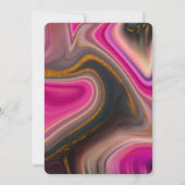 Save The Date Rose et noir avec des persiennes d'or Mariage Abst (Dos)