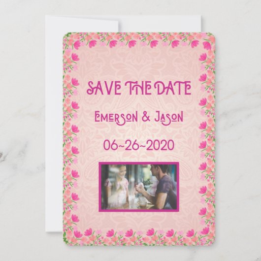 Save The Date Rose et Pêche #2 (Devant)