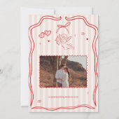 Save The Date Rose et Rouge Cupidon Vintage (Dos)