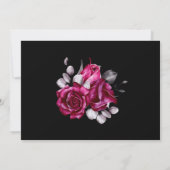 Save The Date Rose Floral Noir Mariage Enregistrer la date (Dos)