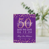 Save The Date Rose Gold 50e Anniversaire Date de sauvegarde Conf (Debout devant)