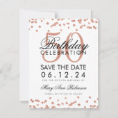 Save The Date Rose Gold 50e anniversaire Enregistrer la date Con (Devant)